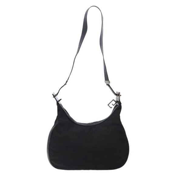 GUCCI Shoulder Bag Nylon Leather Black Silver 001 - Picture 10 of 16